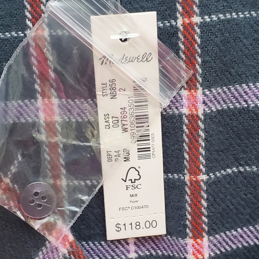 NEW! Madewell Flannel Colette Plaid Dress - Picture 6 of 9